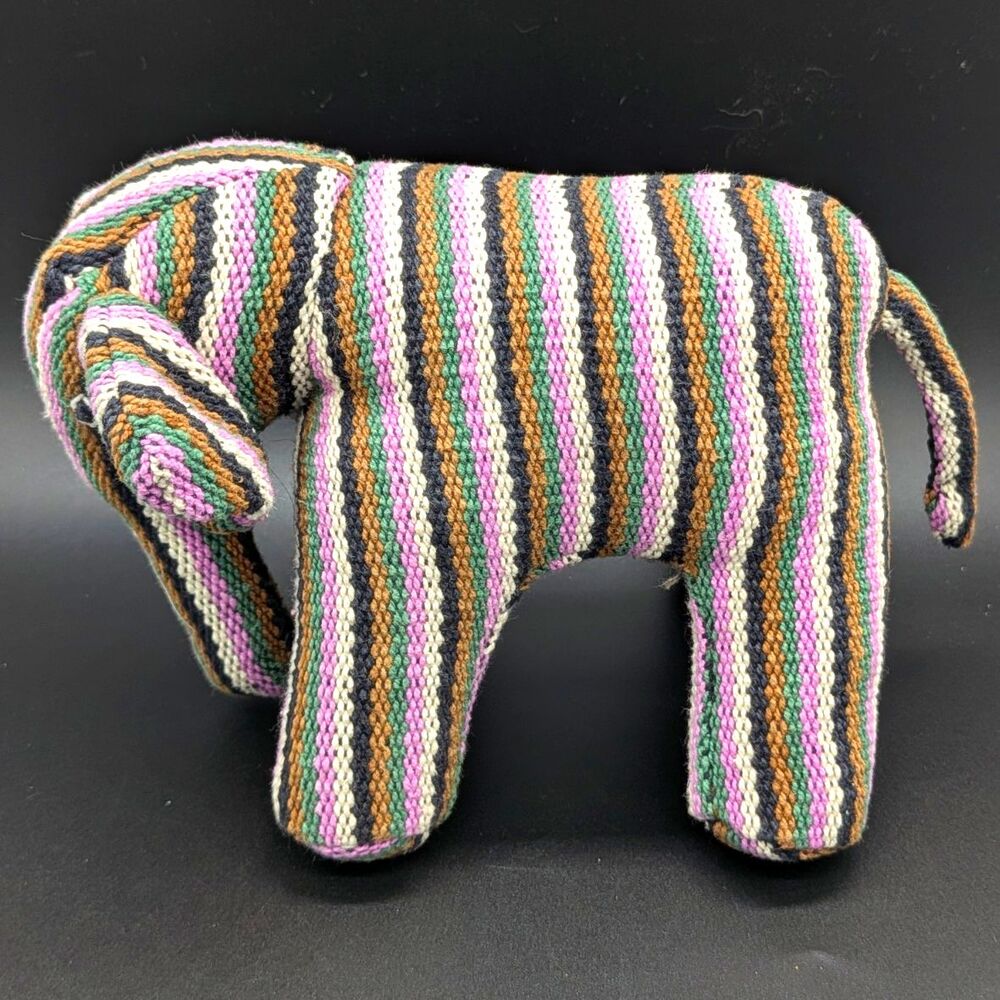 Barton Hills Craftworks 2011 Handmade Striped Elephant Plush Mini Stuffed Animal